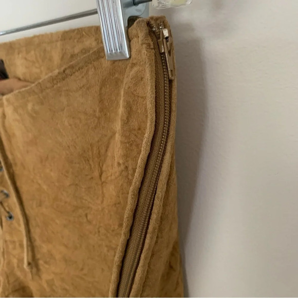 Danier Suede Textured Leather Retro Pants Boho Hippie 6 - Picture 14 of 15